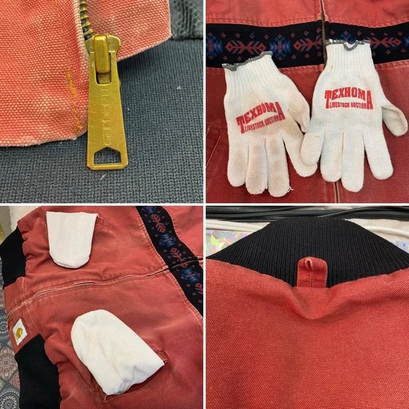 Rare VTG 90s Carhartt Santa Fe JR0456 Southwest Aztec Navajo ‘Clay’ Jacket XL - Picture 11 of 16